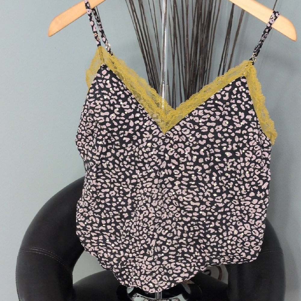 Victoria's Secret Y2K Coquette Lace Leopard Print Camisole